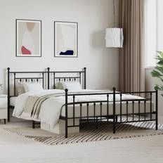 Strutture letto vidaXL black, 180 200 cm/with headboard & footboard Metal Bed Frame Foundation