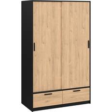 Furniture To Go Line With 2 Oak & Black Armadio 121x200.4cm