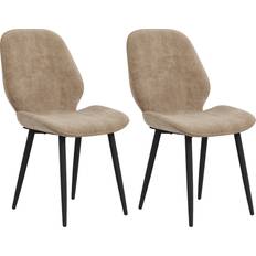 Light grey dining chairs Homcom Velvet Set of 2 Kitchen Chair
