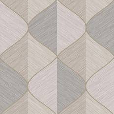Fresco Ogee Textured Geometric Natural Wallpaper