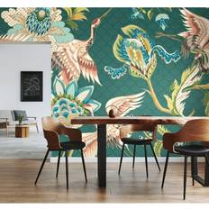 Tiles Origin Murals Origin Murals Cranes In Flight Green Matt Smooth Paste The Wall Mural 350Cm Wide X 280Cm High
