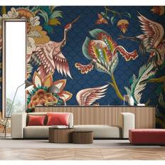 Blue Floor Tiles Origin Murals Cranes In Flight Navy Blue Matt Smooth Paste The Mural 300Cm Wide X 240Cm High