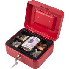 Jazooli Metal Cash Box Money Bank Security Safe Petty Key Lockable