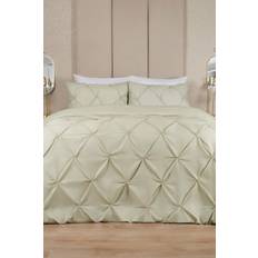 Highams Diamond Pintuck Duvet Cover Green