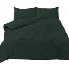 Highams Diamond Pintuck Duvet Cover Green