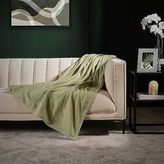 Dreamscene Warm Soft Plain Fleece Blankets Green