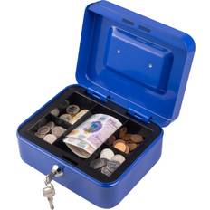 Jazooli Metal Cash Box Money Bank Security Safe Petty Key Lockable