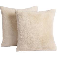 Textiles Brentfords Teddy Fleece 2 X Cushion Cover White