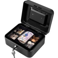 Jazooli Metal Cash Box Money Bank Security Safe Petty Key Lockable