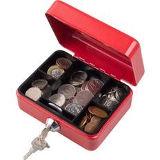 Jazooli Metal Cash Box Money Bank Security Safe Petty Key Lockable