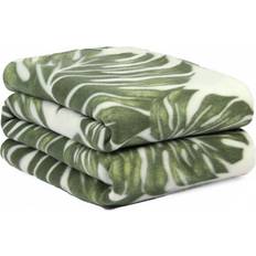 Dreamscene Tropical Leaf Print Polar Fleece Blankets Green