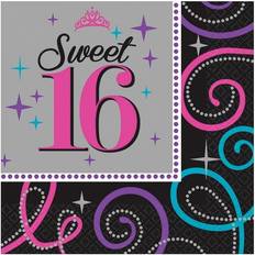 Paper Napkins Amscan Sweet Sixteen Napkins Pack of 16