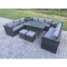 Garden & Outdoor Furniture Fimous PE Wicker Garden Rattan Sofa Outdoor Side Table