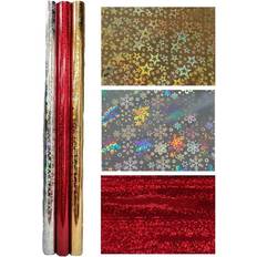 Shop4allsorts Gift Wrapping Papers 3x2M Holographic Christmas