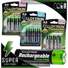 Lloytron aa rechargeable batteries 800mah 1300mah 2700mah pre charged ni-mh