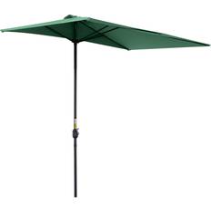 Aluminum Parasols OutSunny 3m Garden Half Round Umbrella Balcony Parasol
