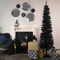 Black Christmas Decorations Samuel Alexander 7Ft 210Cm Pencil Christmas Tree