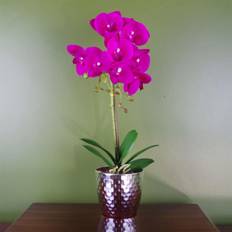 Leaf Phalaenopsis Dark Pink/Silver Artificial Plant