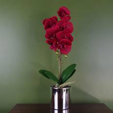 Red Artificial Plants Leaf 46Cm Orchid Red With Artificial Plant