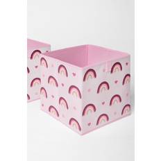 OHS Pack Of 2 X Rainbow Print Cube Storage Box