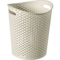 Curver Cream Waste Paper Bin Vintage Style Basket 13L