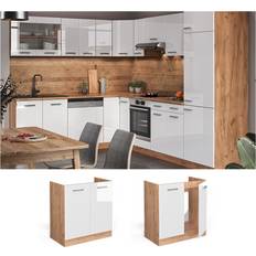 Spülenunterschrank küchenschrank küchenzeile r-line 80cm goldkraft
