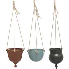 Pots, Plants & Cultivation Storied Home Hello Indoor Planter Multi Brown & Blue Rope-Hanging Pot Set