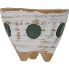 Pots, Plants & Cultivation Storied Home 8" Multicolor Boho Stoneware Footed Planter Hello 8.3" 8.3"