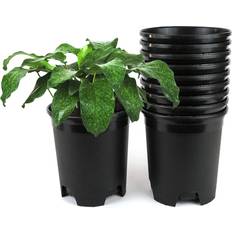 Pots, Plants & Cultivation 1 Gallon Nursery Pot Plastic Planters 10-Pack 6 Inch
