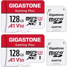 Memory Cards Gigastone 128GB microSDXC U3 A1V30 Memory Card for Nintendo Switch Red and White – 100MB/s Micro SD Card – 2-Pack 2x128GB