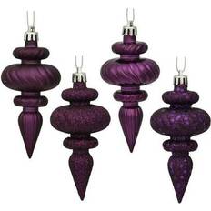 Purple Christmas Tree Ornaments Vickerman 4" 4-Finish Finial Christmas Tree Ornament