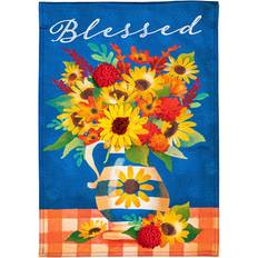 Bleu Décorations Murales Evergreen Blessed Floral Arrangement Garden Linen Flag Small Décoration Murale