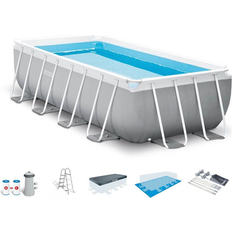 Intex 16' x 42" Prism Frame Rectangular Above Ground Swimming Pool Set w/ Canopy 184.24 Gray