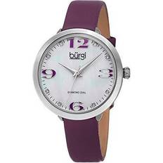 Burgi bur119pu analog diamond markers purple womens