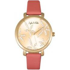 Womens Key West Leather-Band Watch with Swarovski Crystals