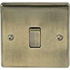 BG Electrical 1-Gang 2-Way Metal Antique Brass Light Switch