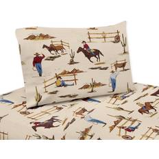 Sweet Jojo Designs 4pc Queen Wild Cowboy Bed Sheet Brown