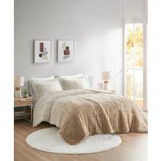 Textiles Intelligent Design Brielle Soft & Ombre Shaggy Long Bedspread Brown