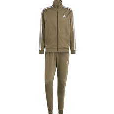 Adidas Uomo Tute intere Adidas Tuta da Uomo Verde Oliva Basic 3Stripes in Fleece