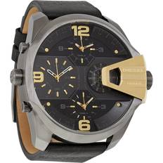 Watches Diesel DZ7377 Uber Chief Gunmetal Black Leather