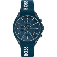 HUGO BOSS Men Wrist Watches HUGO BOSS Hugo Velocity Blue Silicone Chronograph with Blue