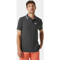 Grey Polo Shirts Helly Hansen Men's Kos Marine Quick-Dry Polo Black Ebony Black