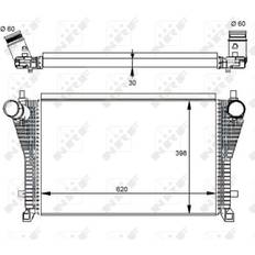 Tratamiento del Aire NRF 30291 Intercooler VOLKSWAGEN: Golf 7, Golf 7 Variant, Tiguan II, SKODA: Octavia 3 Combi, SEAT: Leon III Hatchback, Leon III ST