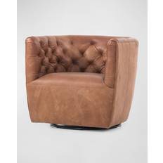 Furniture Hanover Leather Swivel Sienna