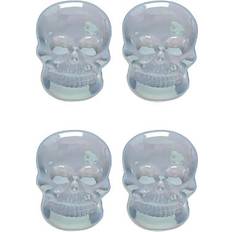 Platos Desechables Transpac Iridescent Set of Four Skull Shaped Halloween Plates