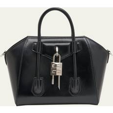 Taschen Givenchy Black Leather Antigona Lock Mini Top Handle Bag Uni Black UNI