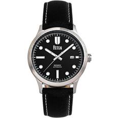 Reign Henry Automatic Canvas-Overlaid Leather-Band with Date