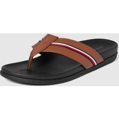 Hilfiger signature flip flops Tommy Hilfiger Toe Post Signature Sandals WINTER COGNAC