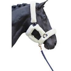 Polyester Licols pour chevaux Covalliero Licol en fourrure pour cheval SuperSoft Bleu