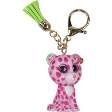 TY Animal en peluche Mini Boo's Clip Glamour Le Léopard Rose 10 cm